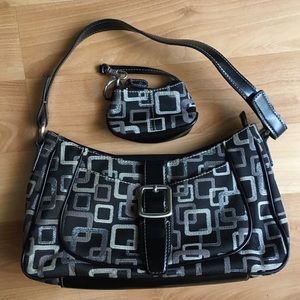 Nine West Black & Silver Purse with Mini!